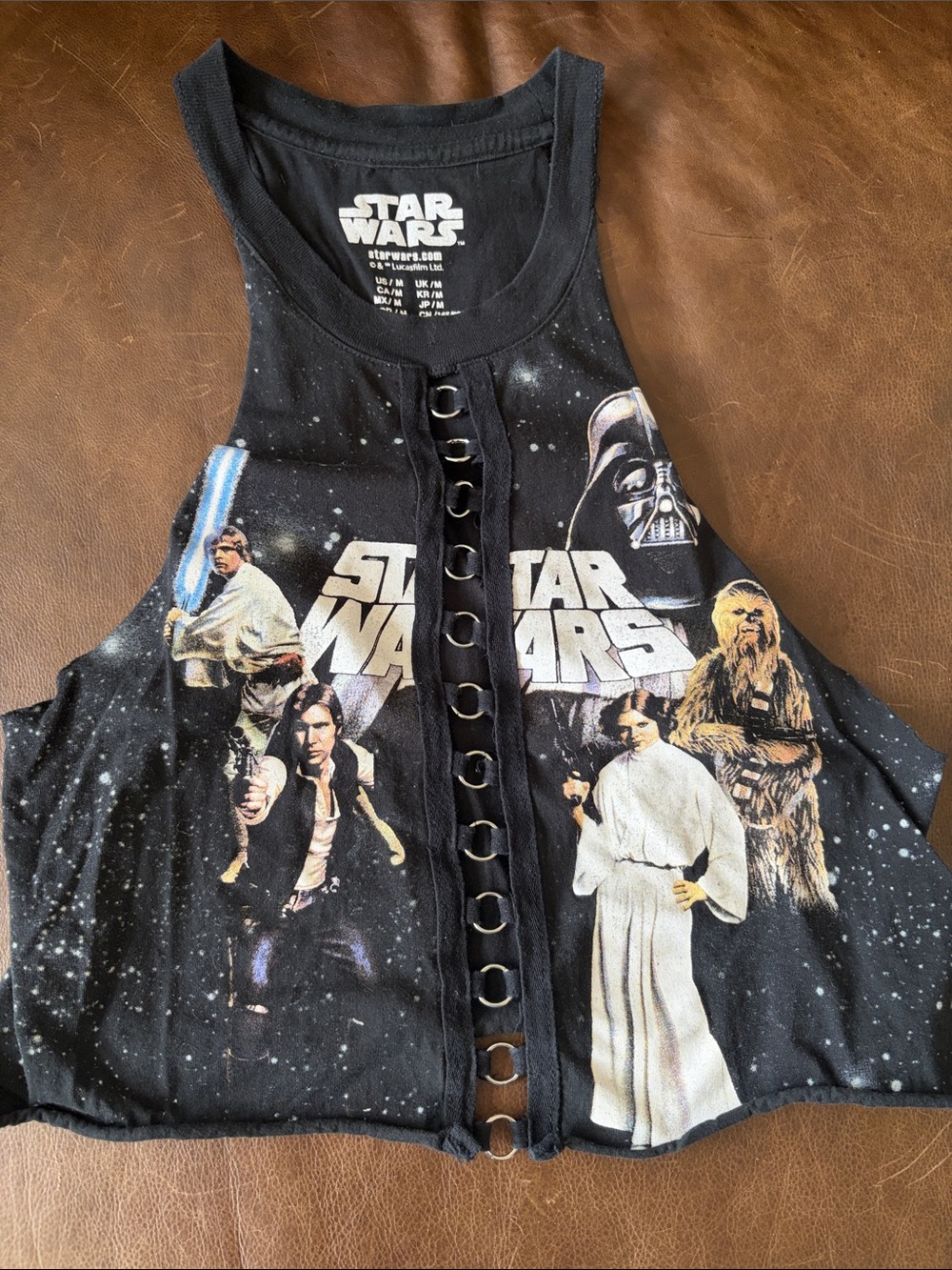Star Wars Black Graphic Tank with Front Ring Closure
